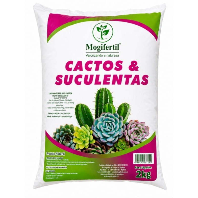 SUBSTRATO PARA CACTOS E SUCULENTAS MOGIFERTIL 2KG