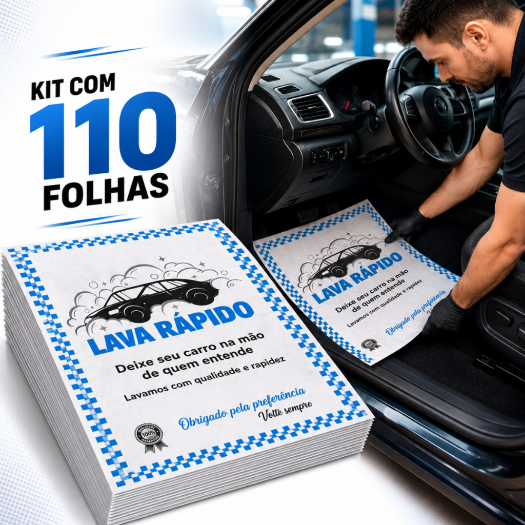 Kit 20/110/220/330/440/550 Tapete de Papel Para Carro Automotivo Lava Rápido Estética