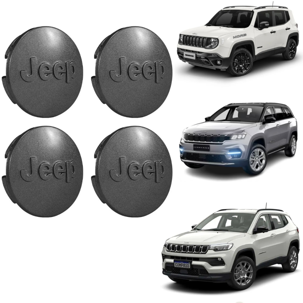 Kit Calotinha Meio Tampa Roda Jeep Renegade Compass Commander Grafite