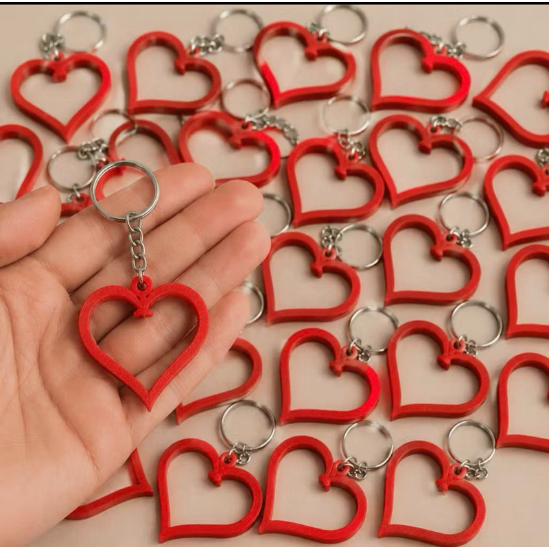 KIT Chaveiro Coração Vazado Lembrancinha Amor Vermelho Casamento Aniversário Namorado Brindes Mimos