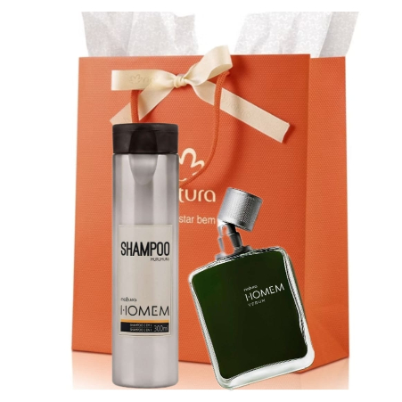 Kit Natura Homem + Shampoo Natura Homem (Coragio, Evolutio, Sagaz, Aromáticos, Nós, Neo, Essence, Verse, Madeiras)