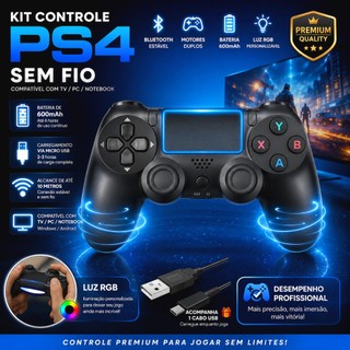 Controle Sem Fio Joystick Premium Compatível Bluetooth Com RGB TV/PC/Notebook/Computador