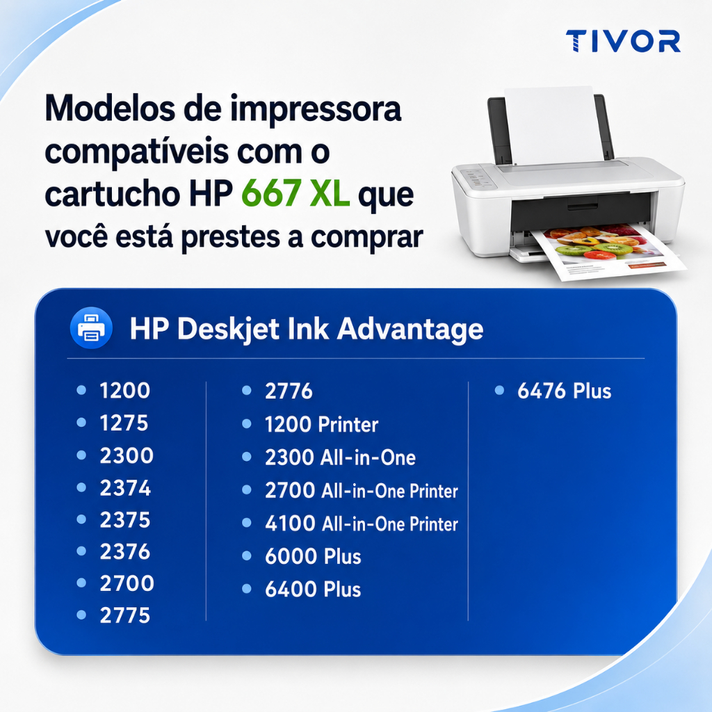Cartucho HP 667XL Preto Original E Lacrado Compatível Para Impressoras Deskjet Ink Advantage 2376, 2774, 2776,6476 — imagem 2 de 2