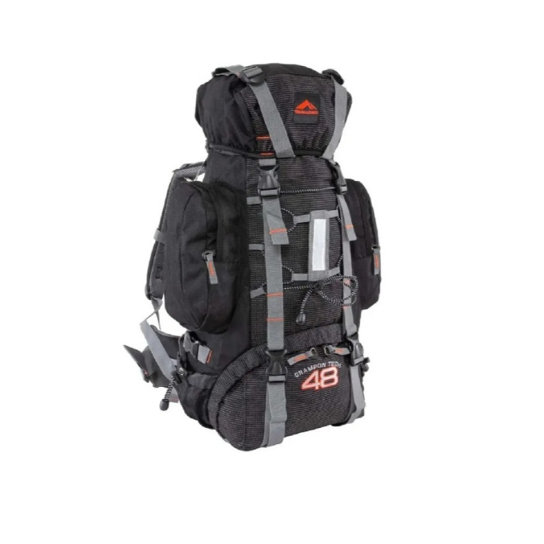 Mochila Crampon Tech 48 Litros Preta Pontilhada Trilhas E Rumos Esportiva Viagem