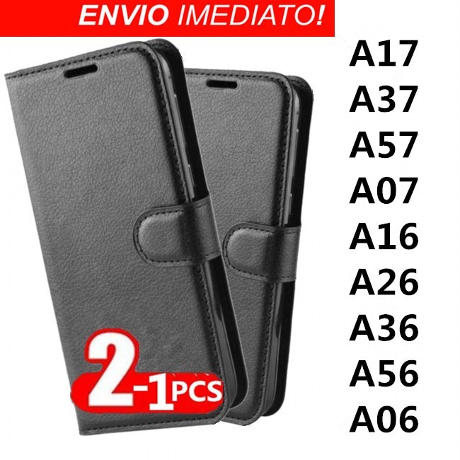 Capa Capinha Carteira Flip C/ Porta Cartão Para Samsung Galaxy A17 A37 A57 A07 A16 A26 A36 A56 A06