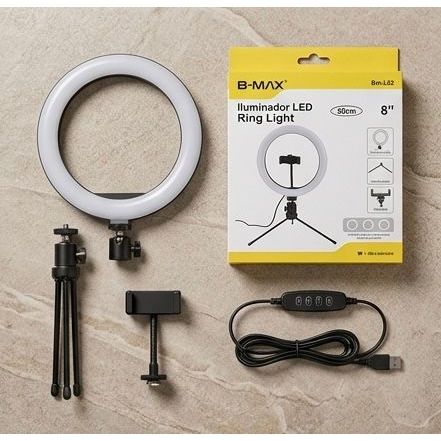 Ring Light de Mesa Portátil Com Suporte pra celular Luminária De Led 8 Polegadas + Tripé De 16 Cm