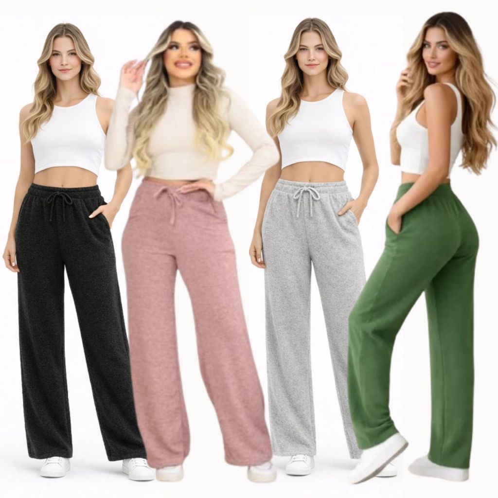 Pantalona Calça Feminina Roupa Feminina Cintura Alta Lanzinha
