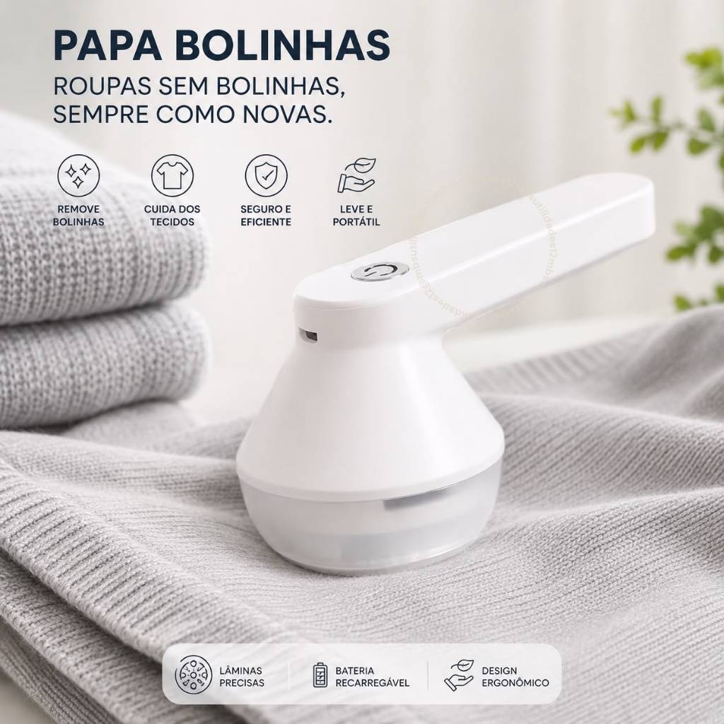 Removedor de Bolinhas Pelos de Roupas Sem Fio Recarregável USB Tecido Rapido Uso Diario Leve Inverno