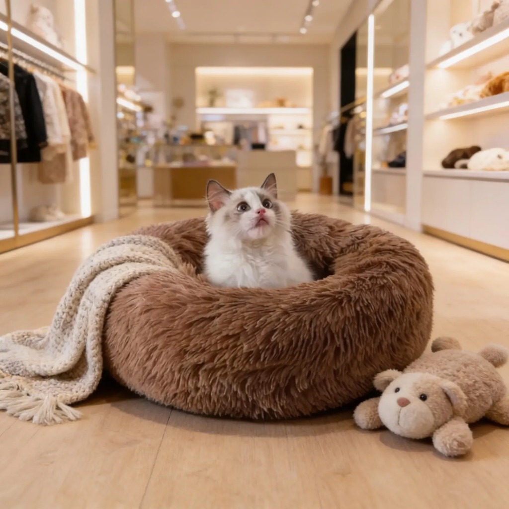 CAMINHA DONUT NUVEM PET PELUCIA REDONDA CAMA PELUCIADA NINHO CASINHA CASA COLCHONETE CÃO GATO TOCA