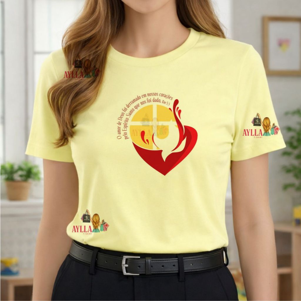 Tshirt COLORIDA Blusa feminina Espirito Santo, CRISMA, CATEQUISTA, DIVINO ESPIRITO SANTO, Catolica, Cristã  ,PLUS SIZE