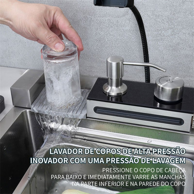 Kit Cuba Gourmet Premium Multifuncional Torneira Pia E Acessórios 75x45cm 304 Inox · foto 2