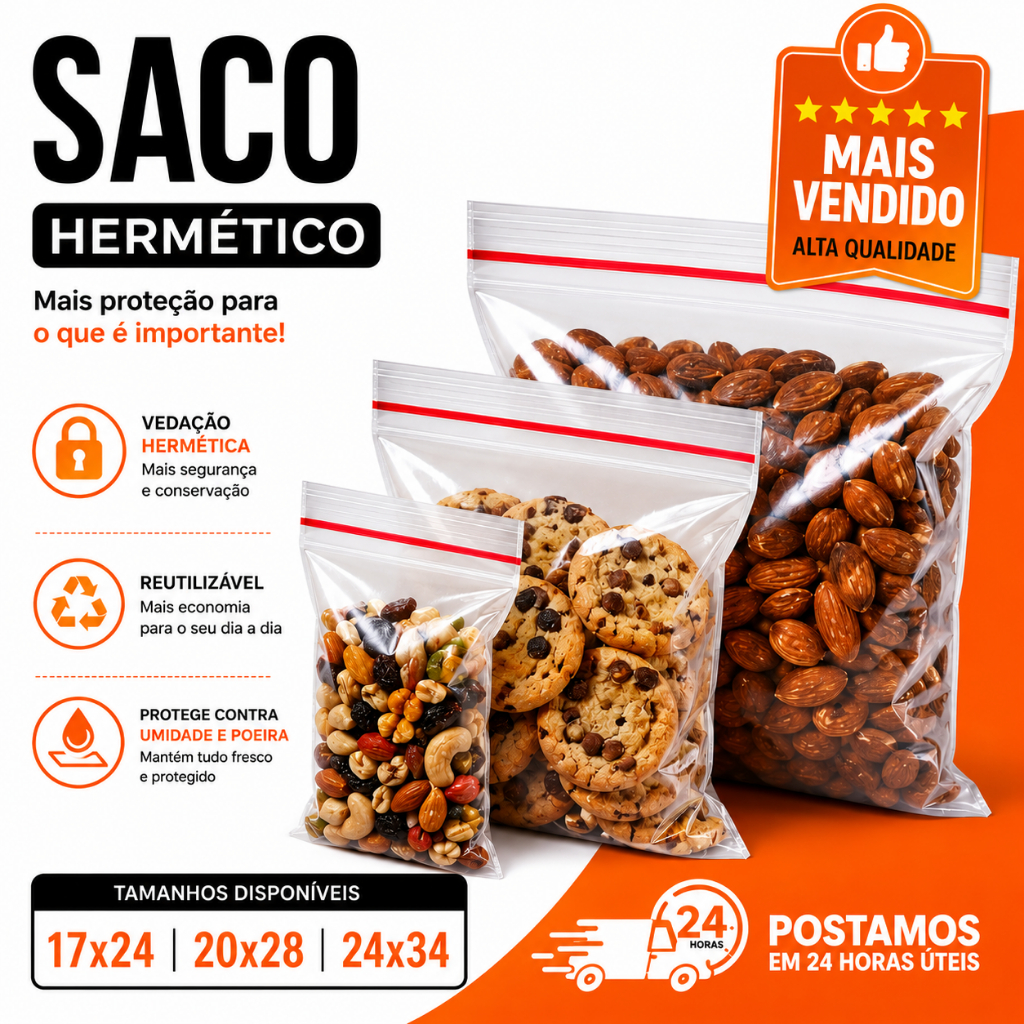 Saco Zip Grande Plástico Fechamento Hermético Atacado Organização Abre Fecha Viagem