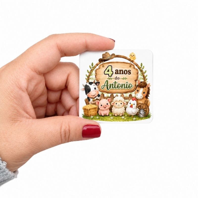 Imã de geladeira personalizado lembrancinha aniversário infantil 10 unidades