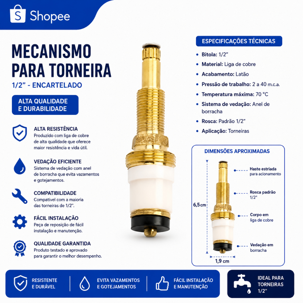 Reparo De Registro De Pressão ( Chuveiro ) P/ A Marca Deca CÓD. 3012