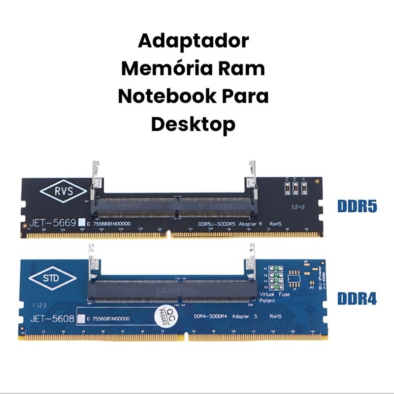 Case Memória Ram de Notebook para Desktop PC DDR5 e DDR4