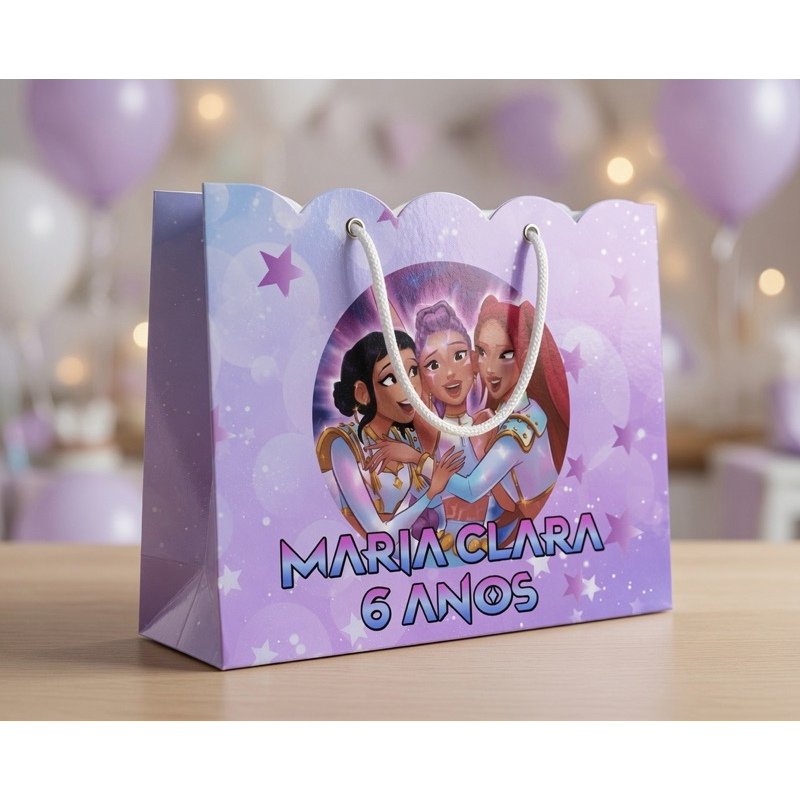 Sacolinha GUERREIRAS DO K POP Personalizada / Bolsinha Lembrancinha Aniversário / (PEGUE E MONTE)