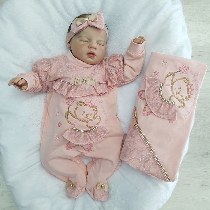 Kit Saída De Maternidade Menina Ursinha Bailarina