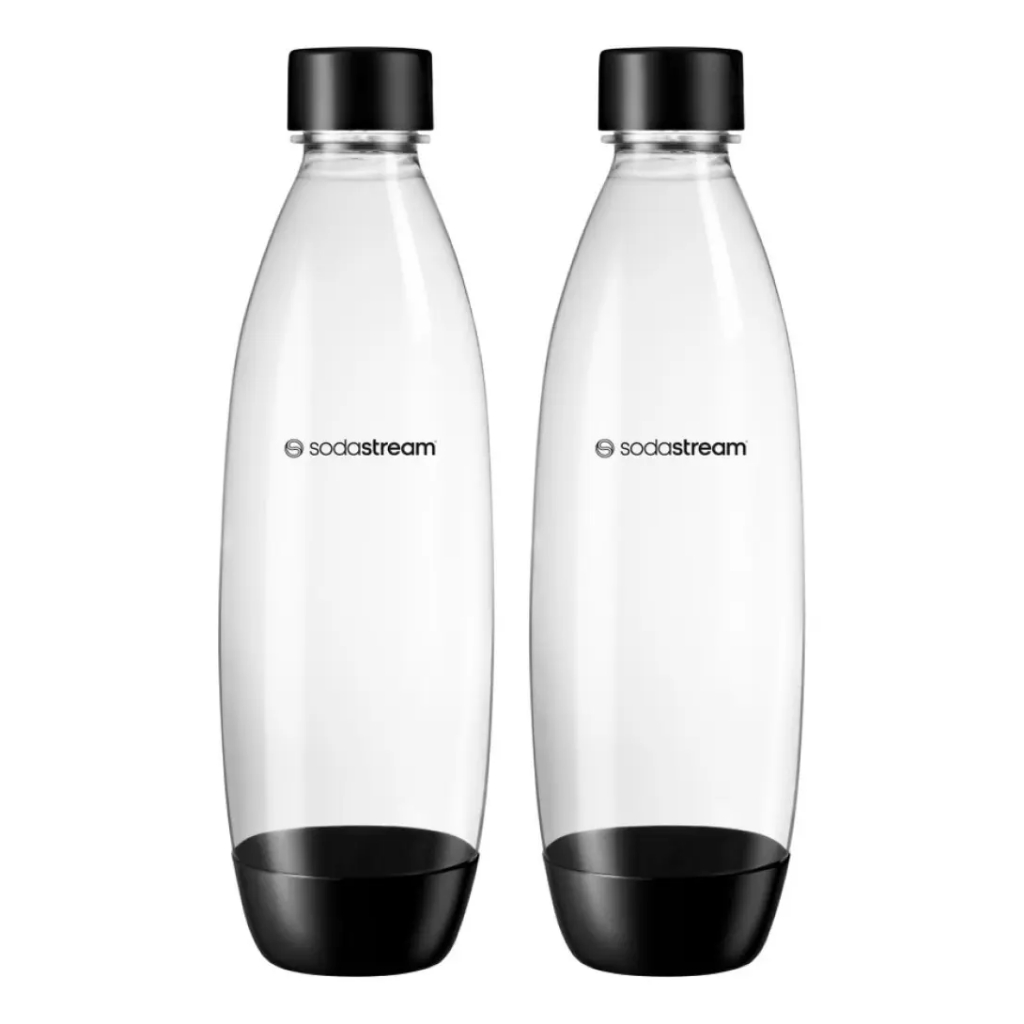 Conjunto de 2 Garrafas Plásticas 1 Litro SodaStream Preta
