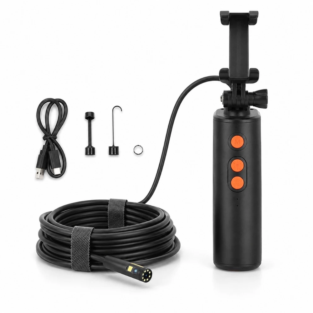 Boroscópio WiFi F280 Cabo 2m Câmera Inspeção Veicular ECV Detran Endoscópio Automotivo LED Vistoria Cautelar