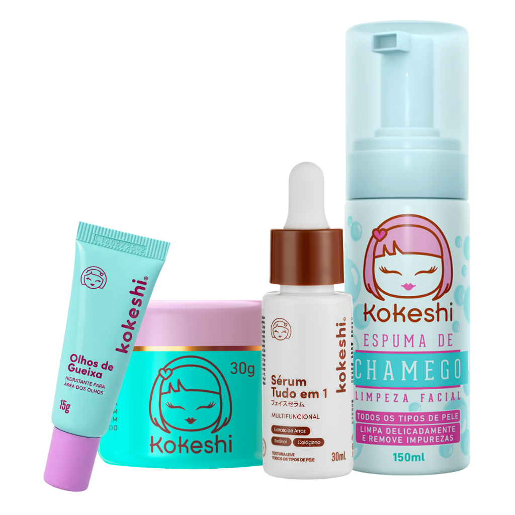 Kit Cuidado Completo Espuma Chamego Tudo em 1 Pele de Porcelana
