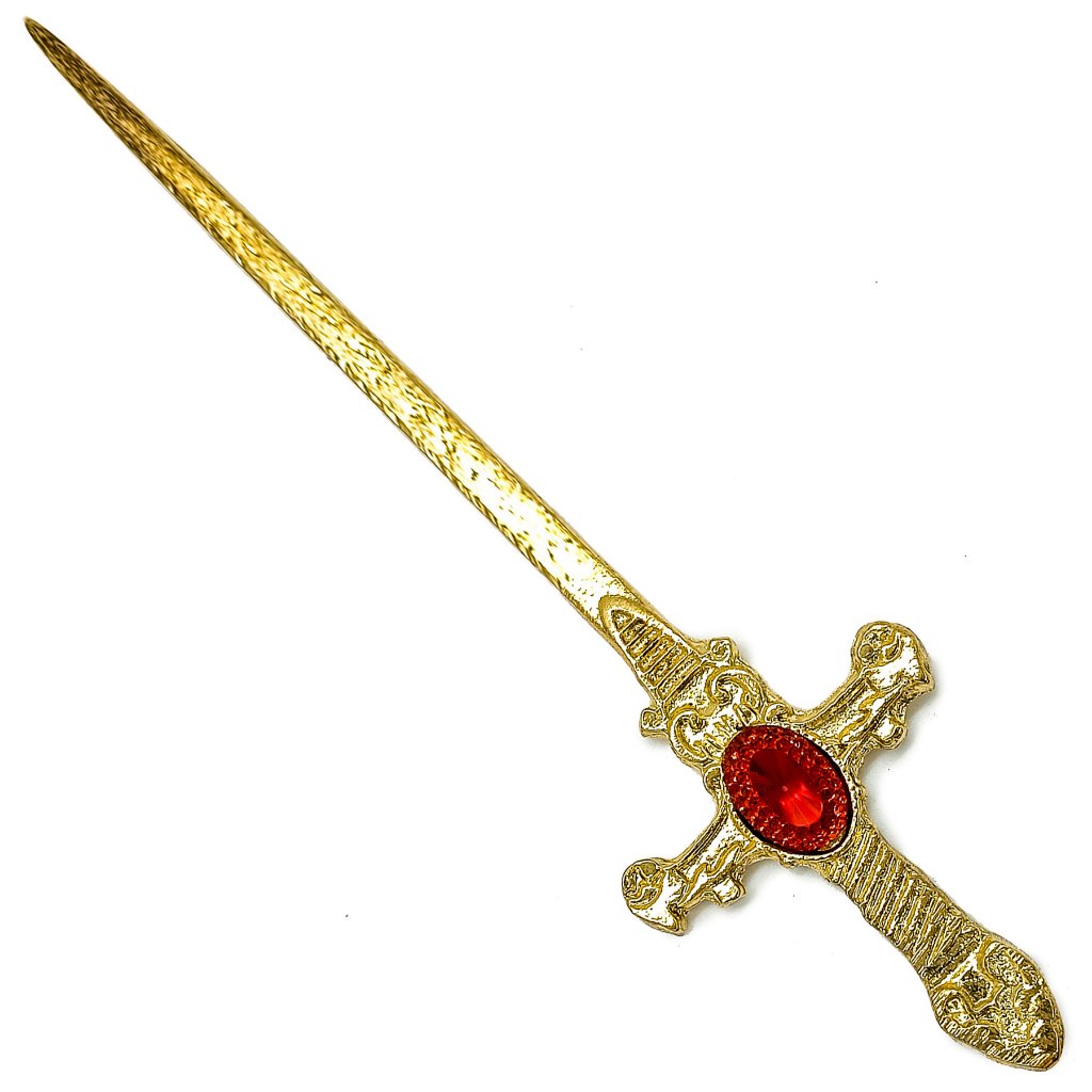 Mini Punhal Dourado Cigano C/ Cristal Para Assentamento Pronta Entrega