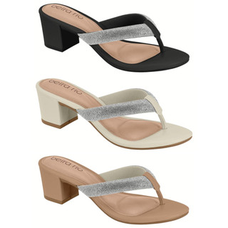 Tamanco Feminino Beira Rio Conforto Salto Bloco Strass 8246.1212