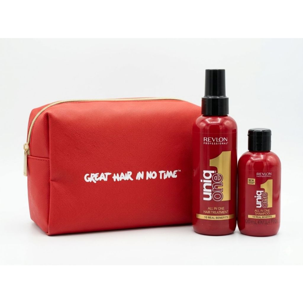 Kit Revlon Professional Uniq One Tratamento 150ml + Shampoo 100ml + Necessaire Original  - presente dia dos namorados