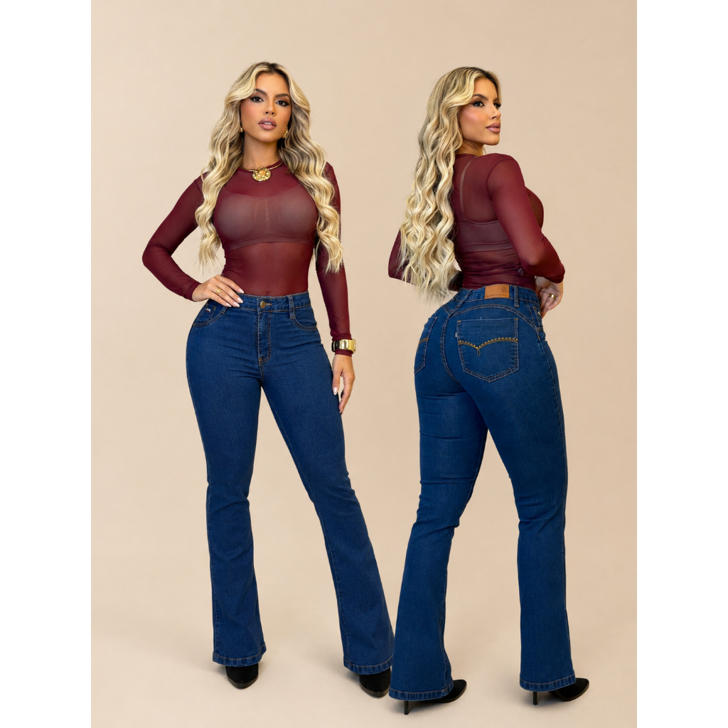 Calça Jeans Fler Montaria Elastano Rodeio Feminina Lycra Original Premium Jeans Super Grosso