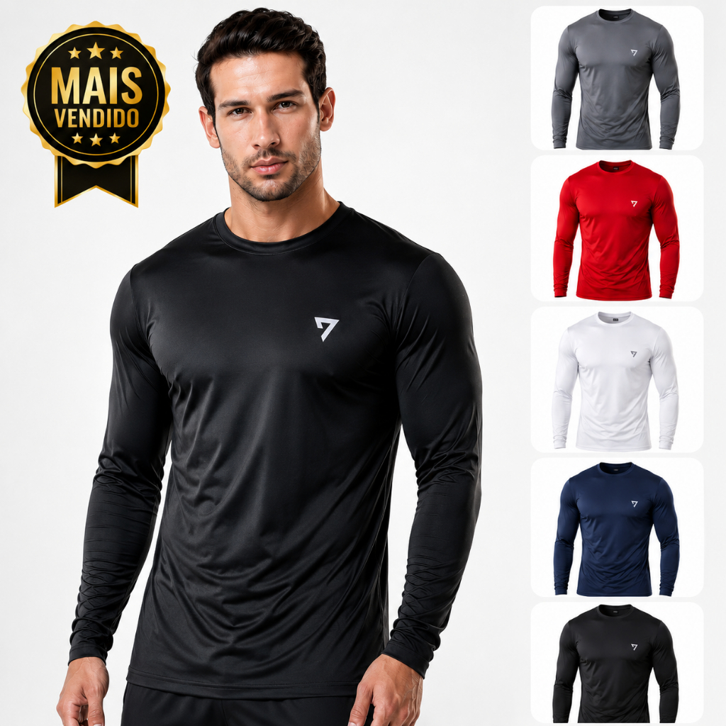 Camisa Uv 50 Manga Longa Protecao Solar Segunda Pele Academia Corrida Fitness Esportiva Casual Pesca