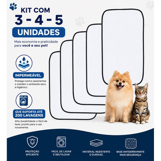 Kit 3 / 4 / 5 tapete higiênico para cães lavável