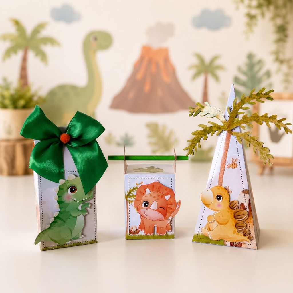 Kit Caixinhas Personalizadas Lembrancinha Aniversário Dinossauro Baby Menino