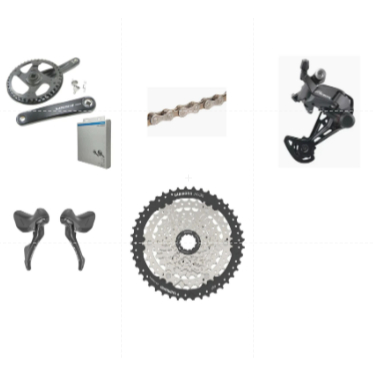 Kit Shimano ESSA 8v Par STI U2030 + Cambio Traseiro RD-U2000 + Cassete K7 + Pedivela Single + Corrente