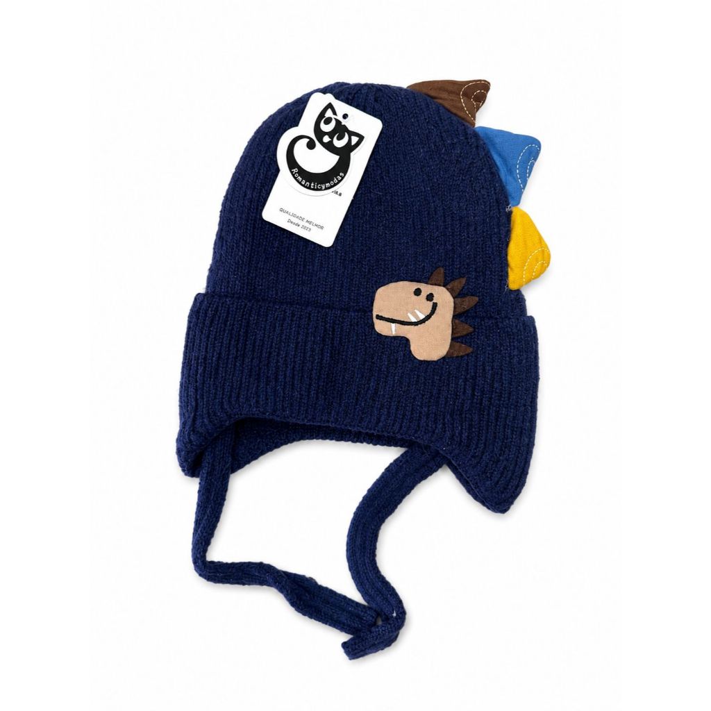 Touca Gorro Infantil Dinossauro Menino Forrada Inverno Quentinha Masculina