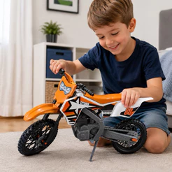 Moto de Brinquedo Gigante 37cm Mega Cross 500F Infantil Motocross c/ Amortecedor Unidade ou Kit c/2 Presente Trilha
