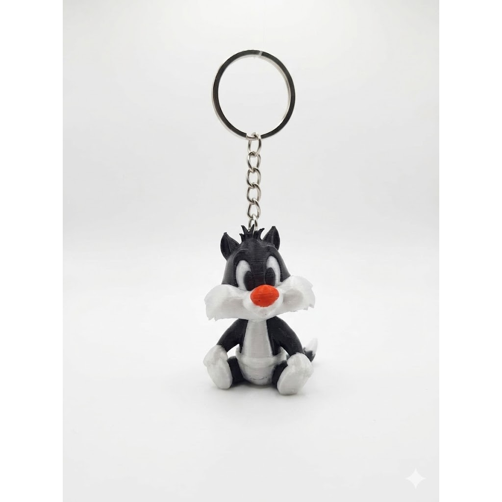 Leve A Nostalgia De Looney Tunes Com Você! Chaveiro Frajola Sylvester Para Mochilas E Chaves