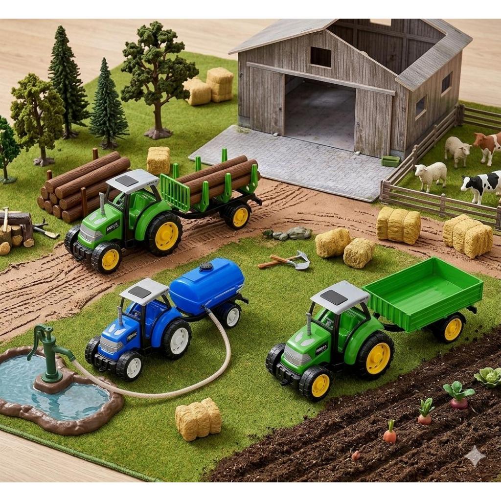 Coleção Trator Maxx Rural - Tratores Tora, Carreta e Tanque
