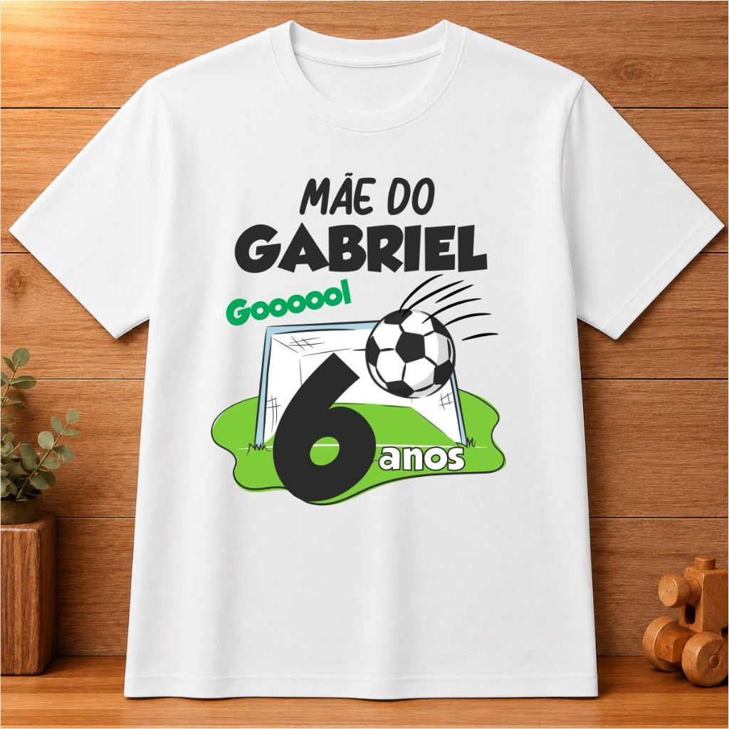 Camiseta personalizada para mãe tema futebol aniversário 01