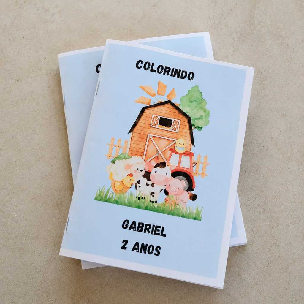 Kit Livrinho Colorir Pintar Fazendinha Lembrancinha Personalizado Festa Infantil Aniversário