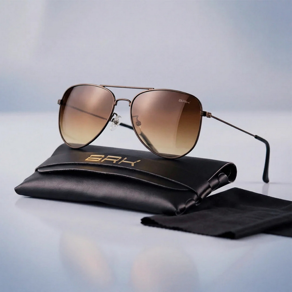 Óculos de Sol BRK Aviador Metal com Lente Polarizada Armação Metal Proteção UV400