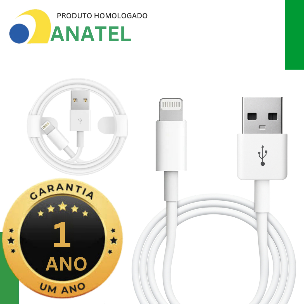 Cabo Carregador Rápido IOS Para iPhone de Carregamento Rápido 1 Metro Compatível iPhone Lightning