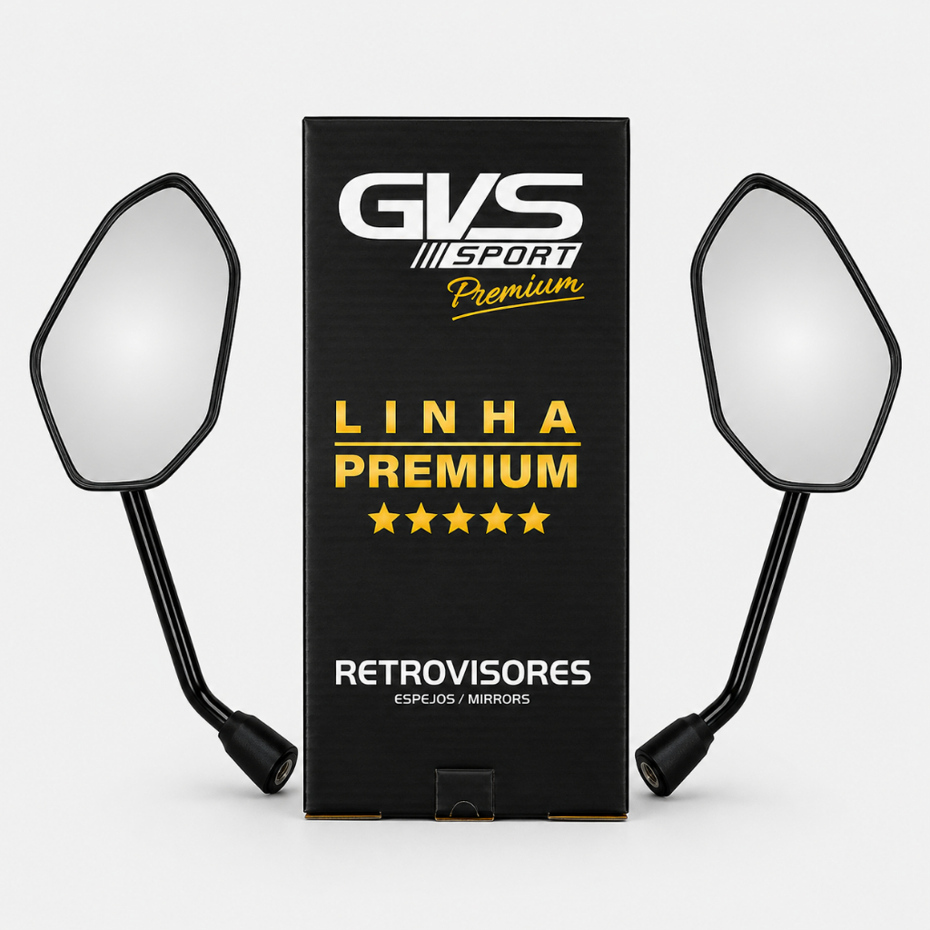 Retrovisor Moto Honda Gvs Premium Mod. Twister Cb250 Lente Convexa Par Grossa