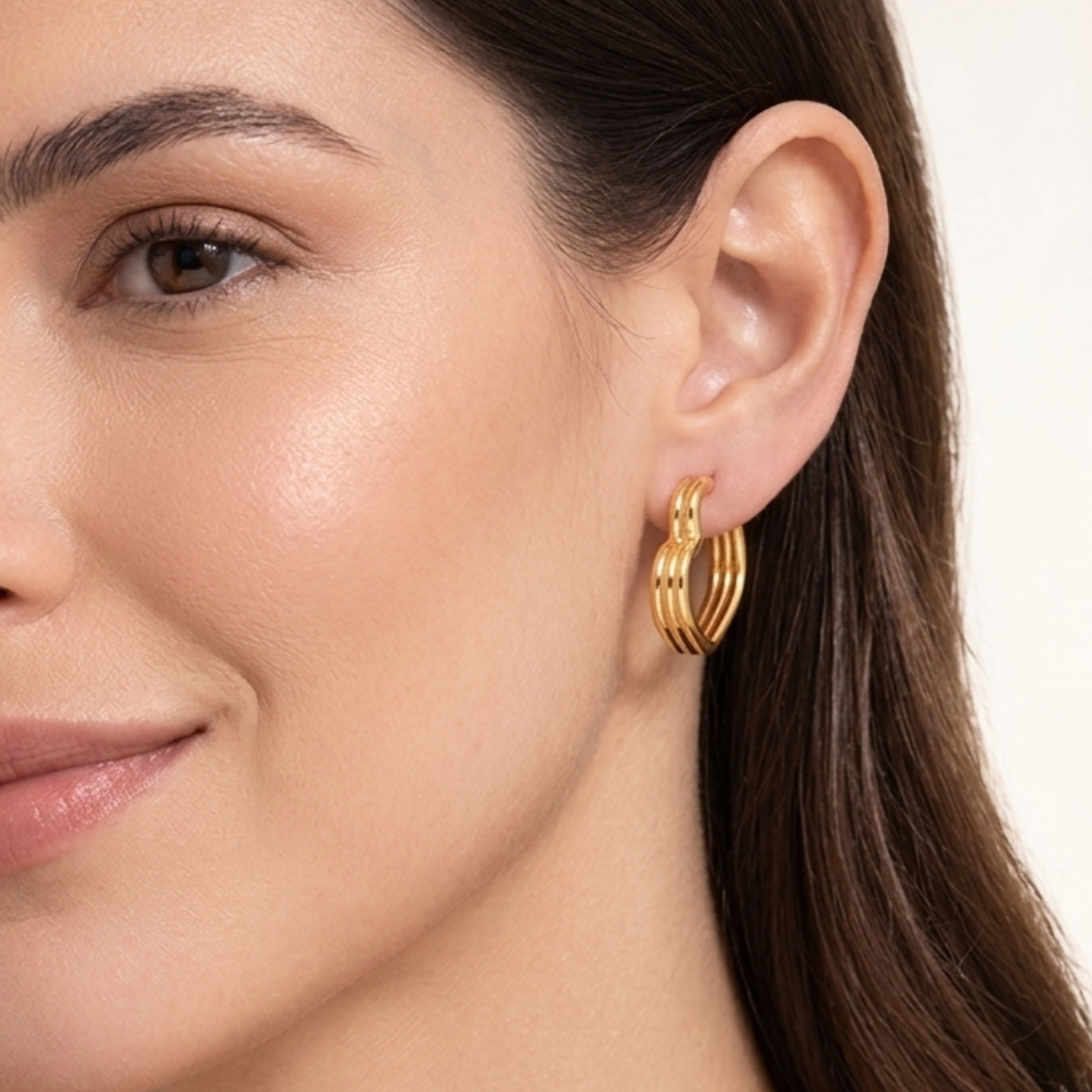 Brinco Argola Coração Aço Dourado Antialérgico Não Escurece Luxo + Brinco de Brinde ENVIO IMEDIATO