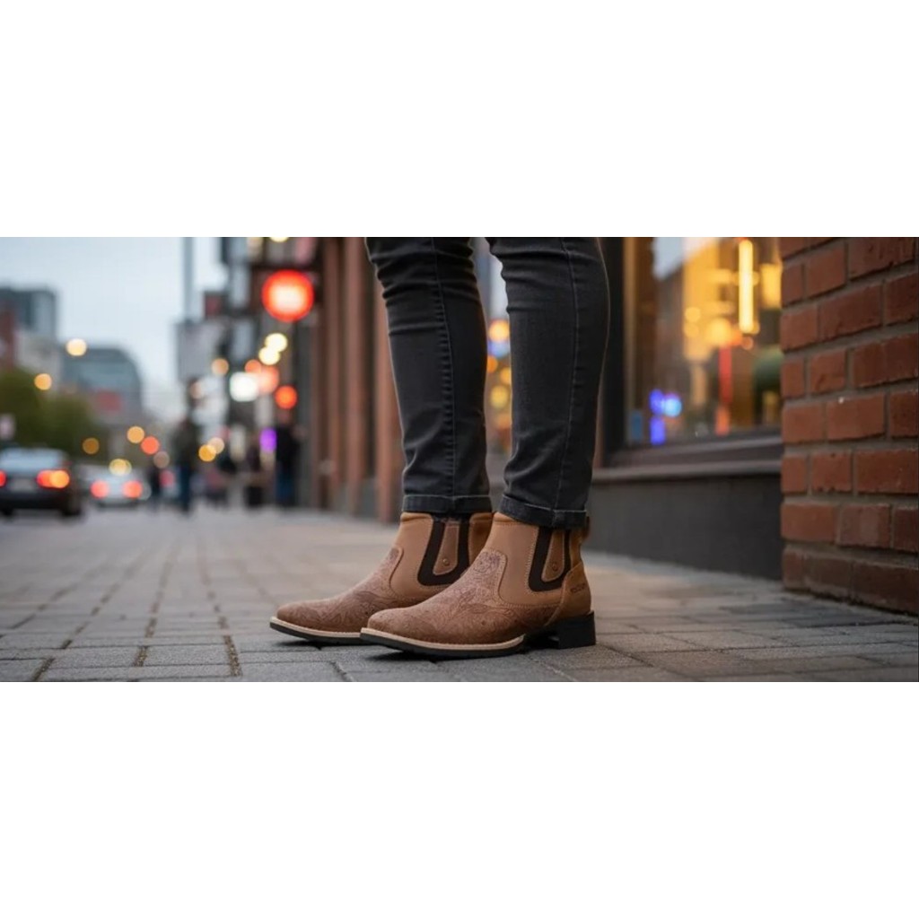 Botina Feminina Zebu Texana Mustang Sela Com Estilo, Beleza E Conforto Bota Cano Curto