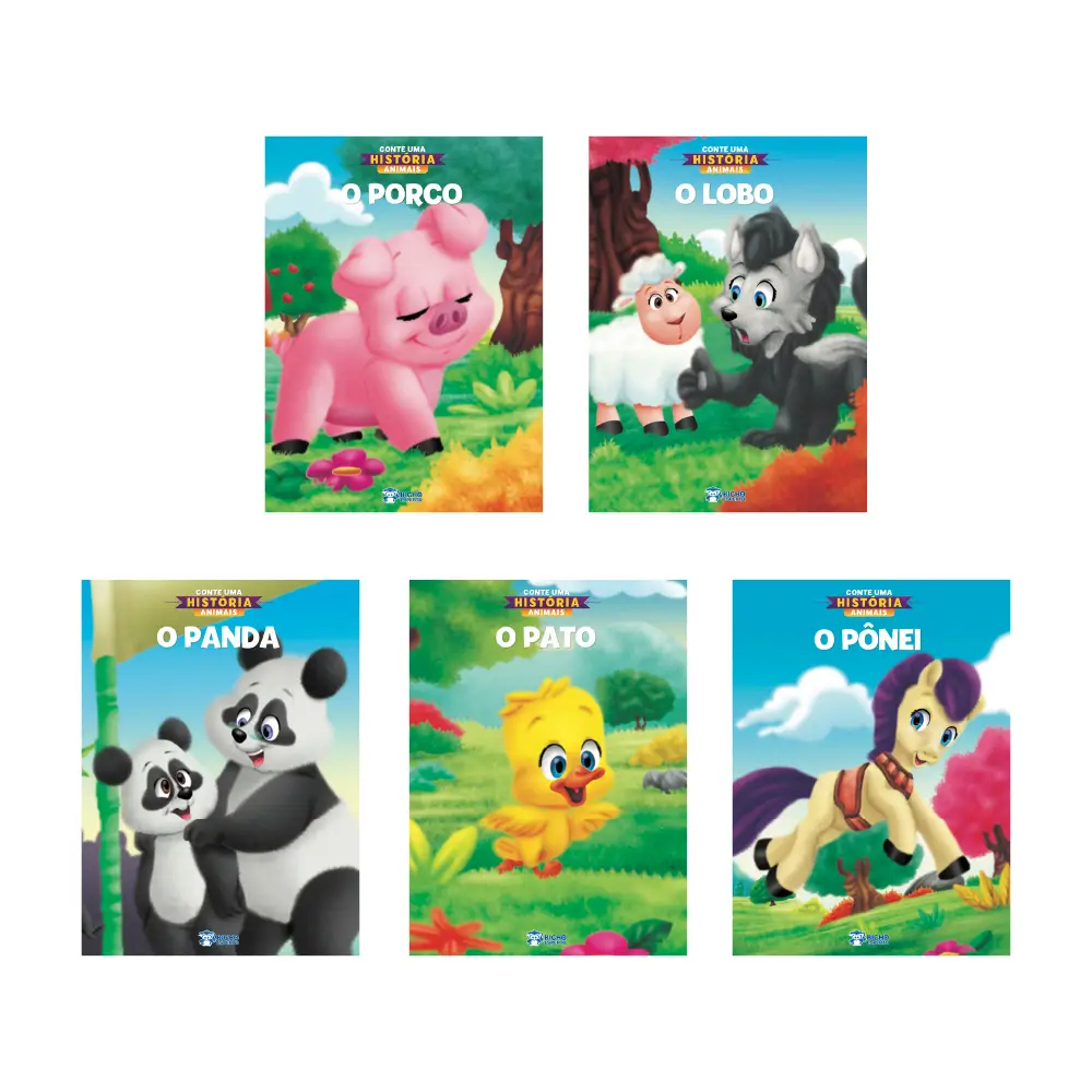 Kit 5 Livros Infantis Conte Uma História - Animais