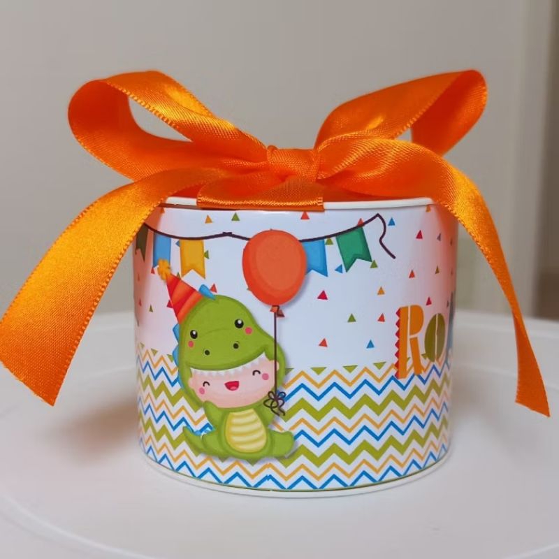 kit tubolatas personalizadas 5x6 dino baby - lembrancinha para festa de aniversário, mesversario FESTA DINO BABY