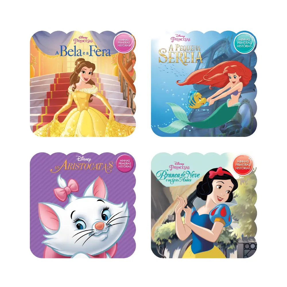 Kit 4 Livros de Contos Infantis Disney Princesas Minhas 1ª Histórias
