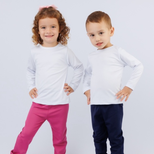 Blusa Manga Longa Térmica Segunda Pele Peluciada Infantil Unissex 1 ao 14 Anos