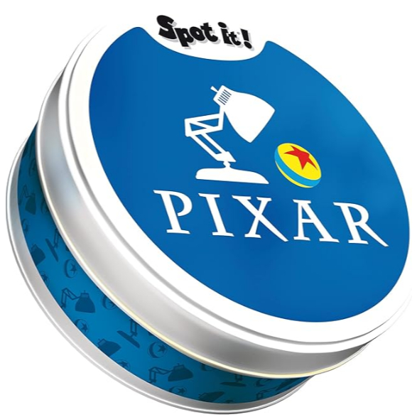 Jogo com 30 cartas dos personagens Pixar vem na lata de metal jogo de procurar imagens iguais.