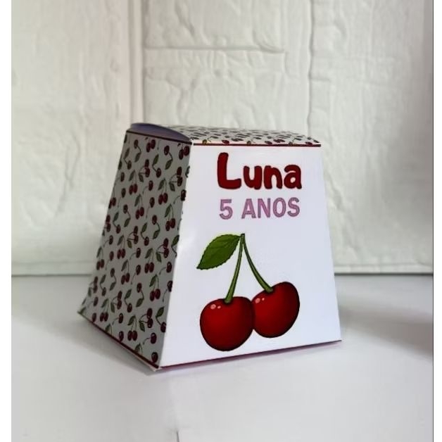 Caixa Sino Cerejinha / Cereja Personalizada/Lembrancinha de Festa /Aniversário/Personalizados para festas