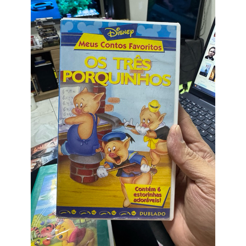 fita VHS Os três porquinhos Disney - dublado - original - fotos reais